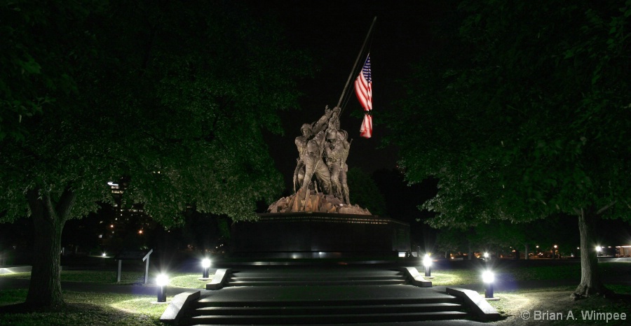 Honoring Iwo Jima at night...