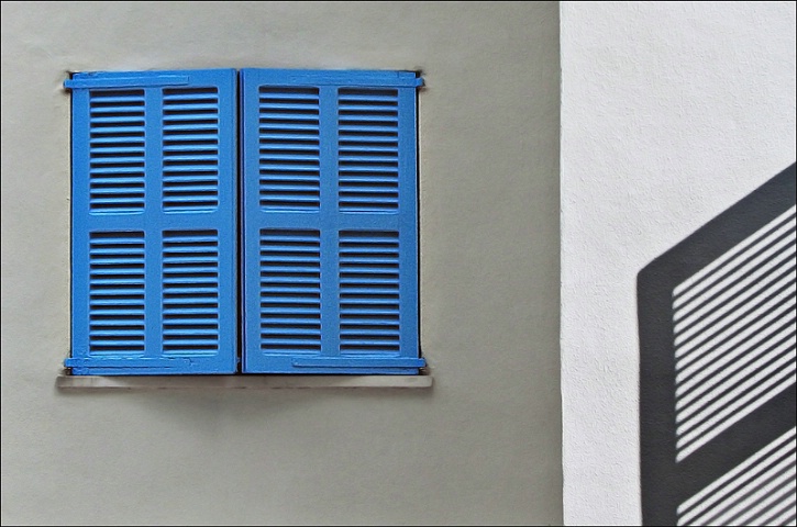 Blue Shutter with Shadow