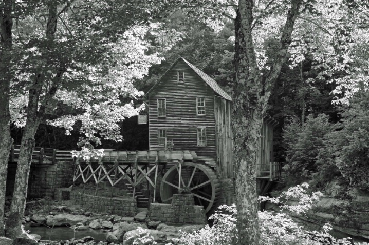 Babcock Grist Mill in B&W - ID: 4162009 © Lisa R. Buffington