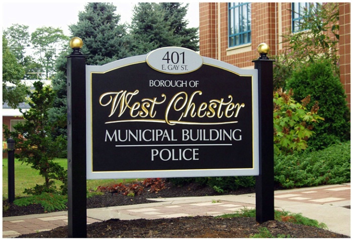 West Chester Borough Carved Gold Leaf Sign<br> - ID: 4208907 © Timlyn W. Vaughan