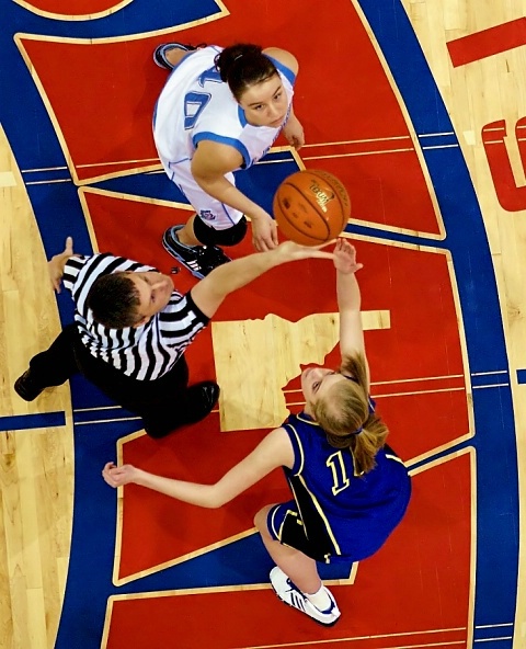 Coolest Basketball Tipoff Shot Ever