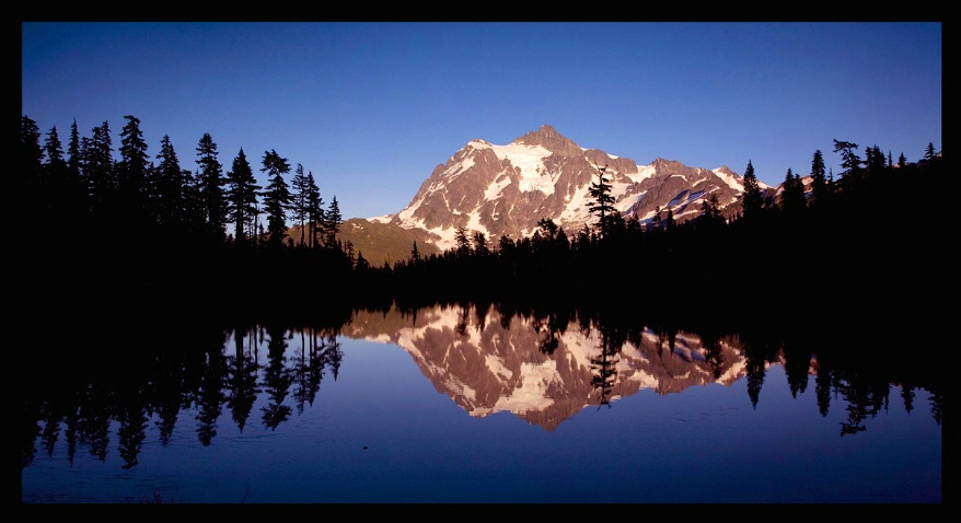 Picture Lake Sunset Reflection