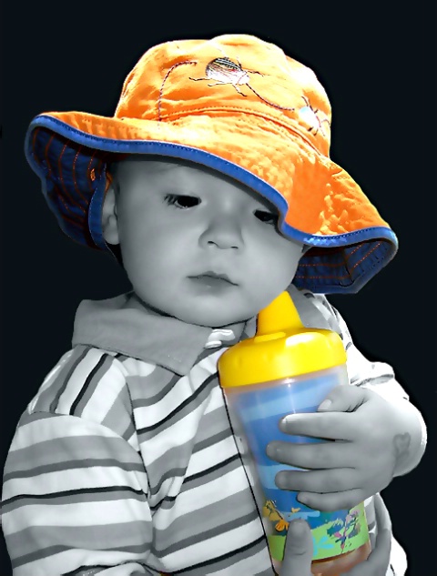 My Orange and Blue  Hat and My Sippy Cup