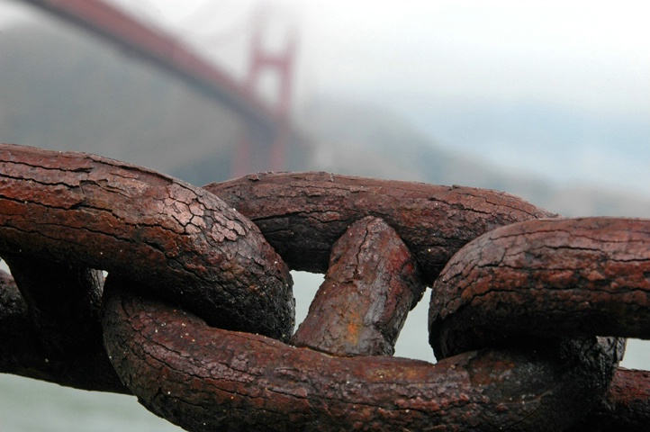 Golden Gate Bridge and Chain Detail