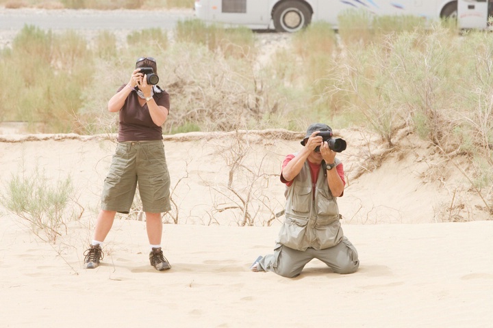 Photographers in the desert