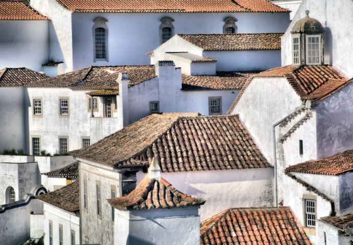 Clay Tile Medieval Roof Tops of Obidos