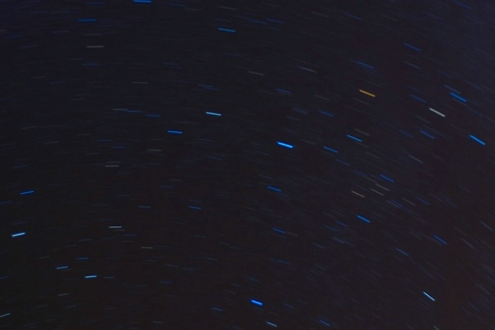 Sweeping stars.  This is a meteor shower a couple 
