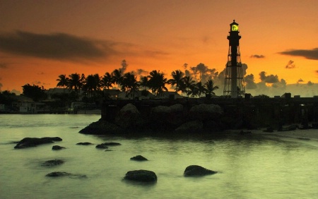 Misty lighthouse