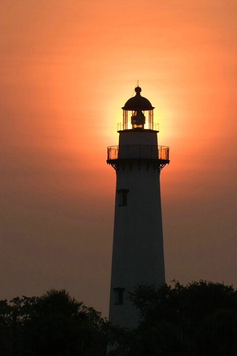 Lighthouse Sunrise - St. Simons Island  - ID: 4496988 © Robert A. Burns