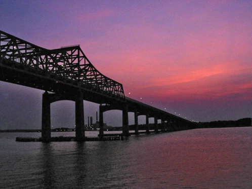 Sunset on the Braga Bridge, Fall River, MA