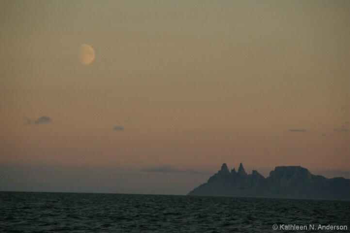 Moon over Castle Cape, Alaska