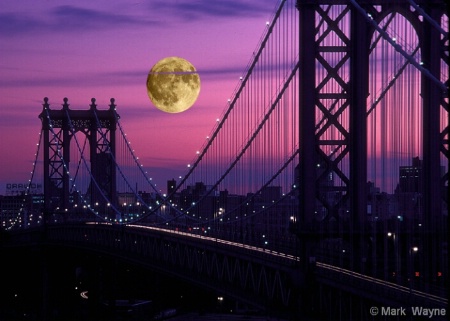 Moonrise over the Manhatten Bridge
