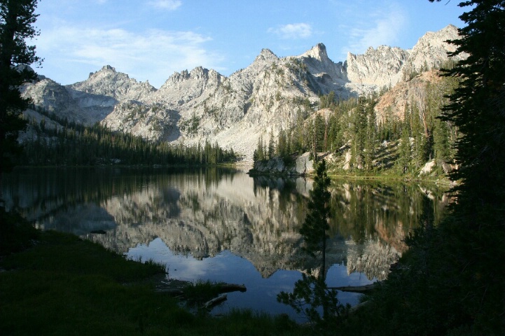 Alice Lake and the Sawtooth Mountains