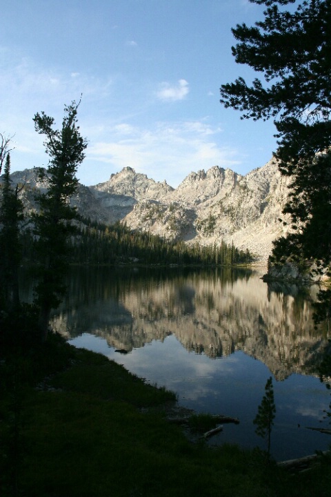Alice Lake and the Sawtooth Mountains