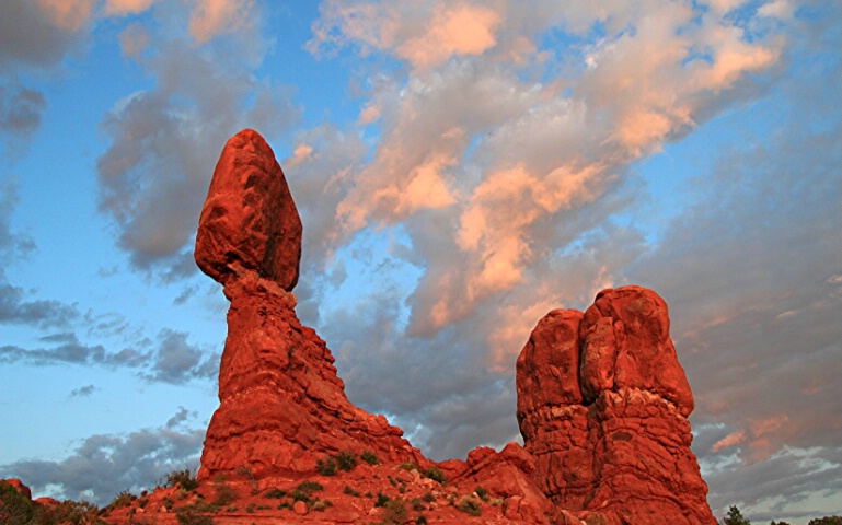 Sunset at  Arches National Park.