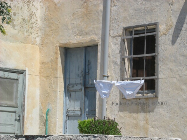Clothesline in Santorini