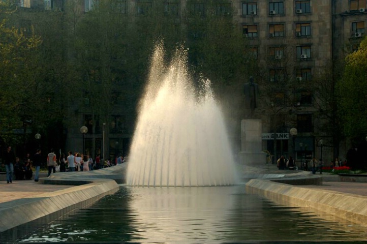 Downtown Belgrade Fountain