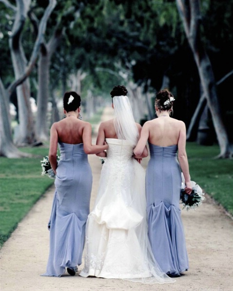 Bride and Bridesmaids on their way to altar 