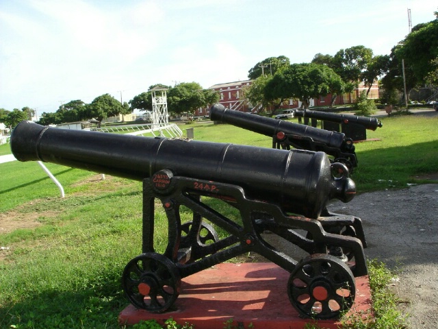 Cannons at the armory in Barbados
