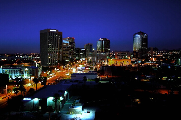 Phoenix Nightscape - Looking S. from Downtown