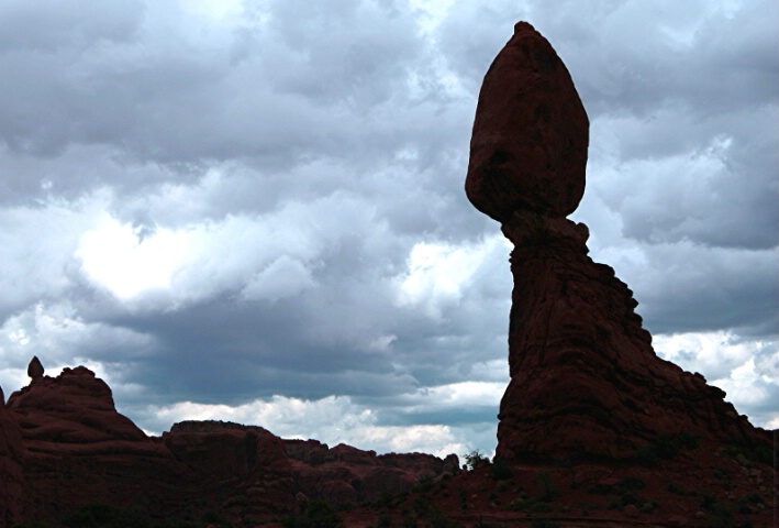 Thunderstorm Clouds and Balancing Rock