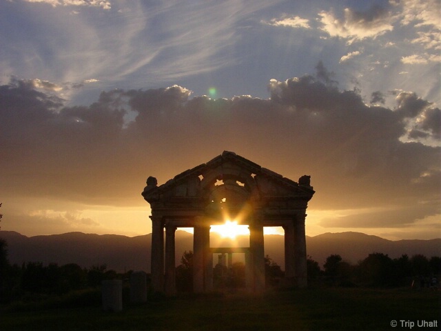 Sunset on the Tetropylon of Aphrodisias, Turkey