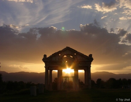 Sunset on the Tetropylon of Aphrodisias, Turkey