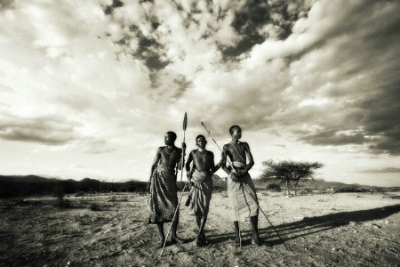 Masai tribe in their village