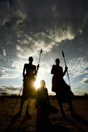 Masai tribe in their village