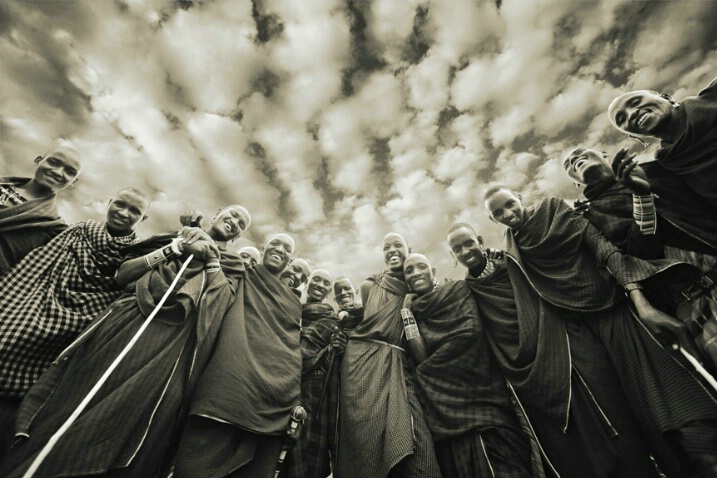 Masai tribe in their village