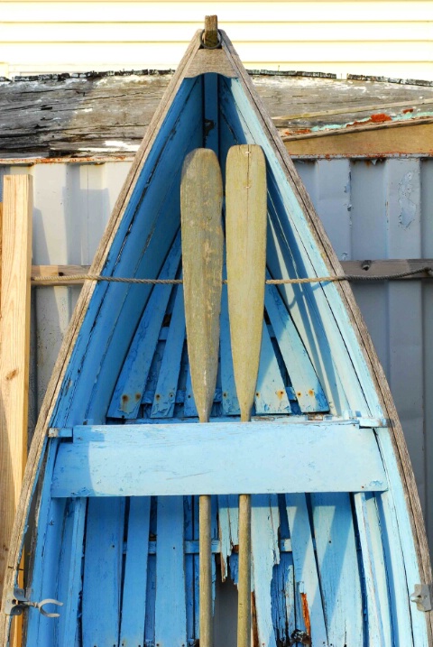 Just a blue boat