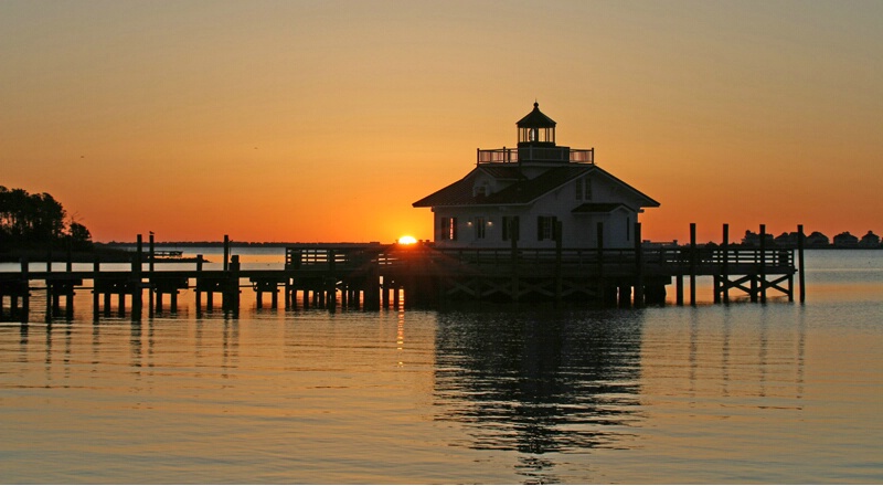 Sunrise at Roanoke River Marshes Lighthouse