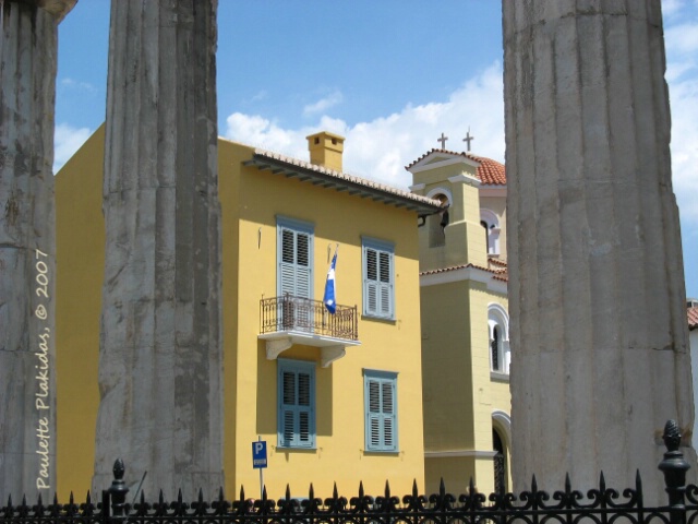 Yellow house in Athens, Greece