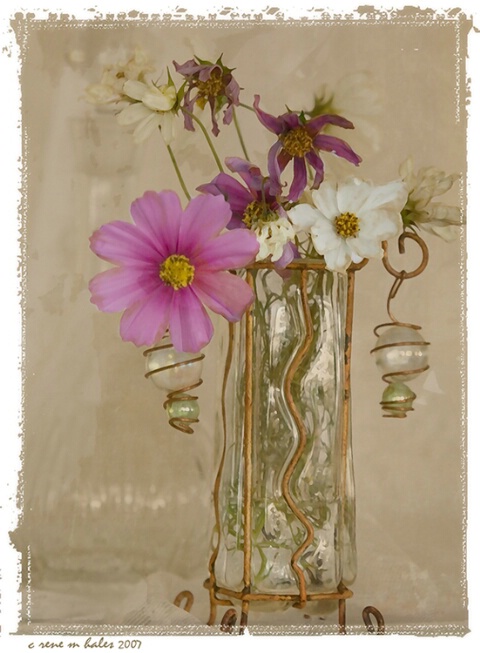 flowers with bottle 