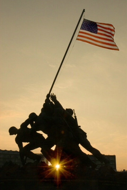 Sunset on the Marine Corps Memorial