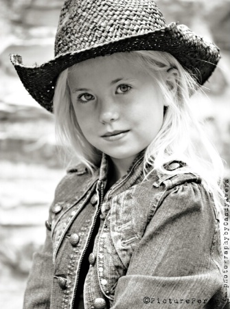 Cowgirl in Black and White