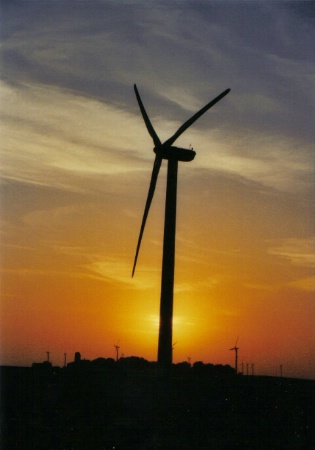 Turbine at sunset
