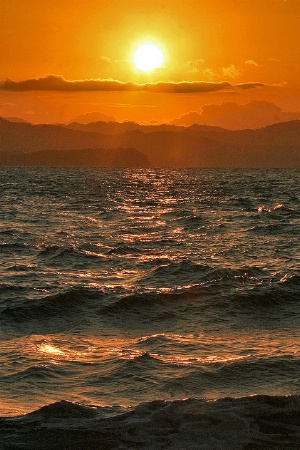 Waves At Sunset