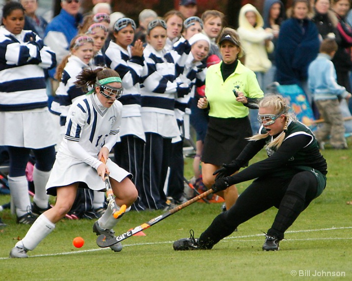 Field Hockey--Action by the Bench