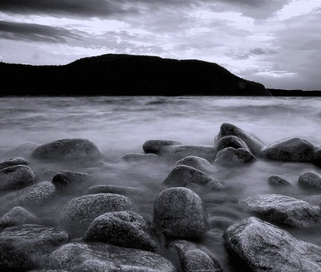 Black and white lake superior