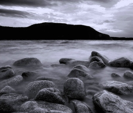 Black and white lake superior