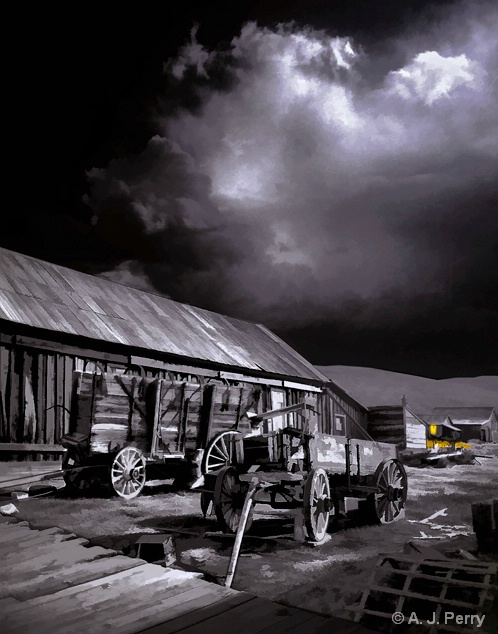 Bodie Wagons by Moonlight