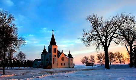 Country Church Sunrise