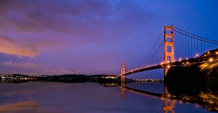 Famous Bridge at Night