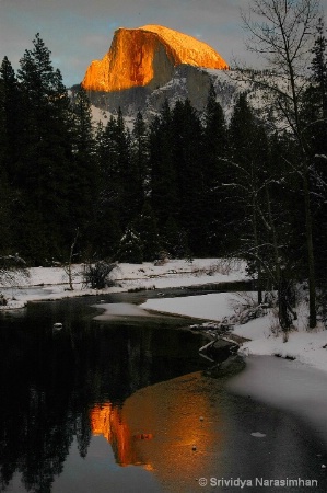 Last light on Half Dome 