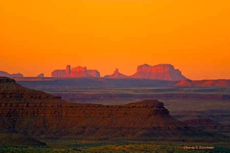 Monument Valley Morning Golden Glow