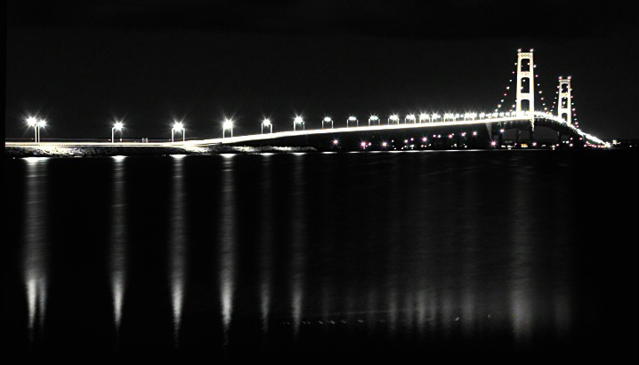 Midnight at Mackinaw Bridge