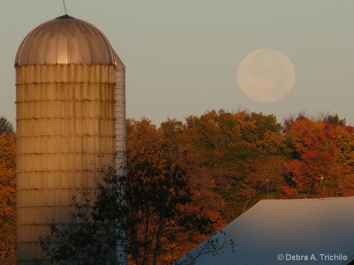 Moon Setting Over the Barn