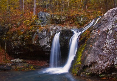 Action - Waterfall in Fall