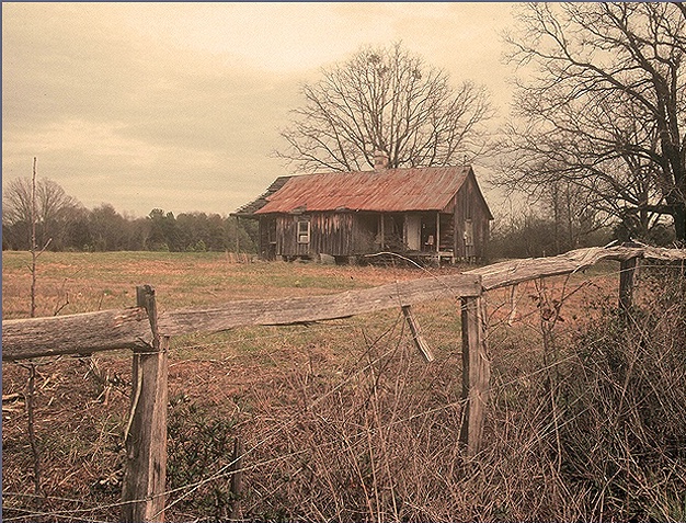 Old farm Stead with Fence around it: 2008
